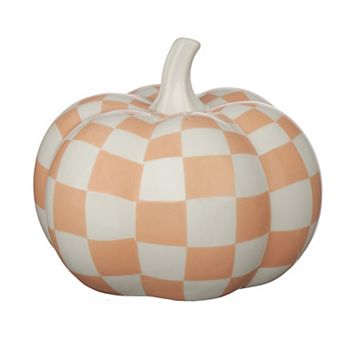 Celebrate Together™ Fall Checkered Pumpkin Earthenware Table Decor