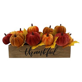 Celebrate Together™ Velvet Pumpkin Botanical Arrangement Table Decor