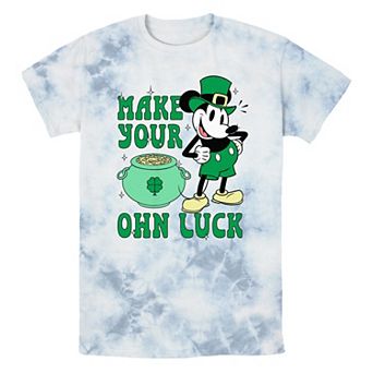 Disney's Mickey Mouse Make Your Own Luck Bombard Wash Men's Graphic Tee