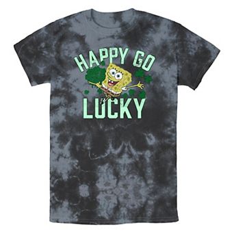 Men's SpongeBob SquarePants Happy Go Lucky Bombard Wash Graphic Tee