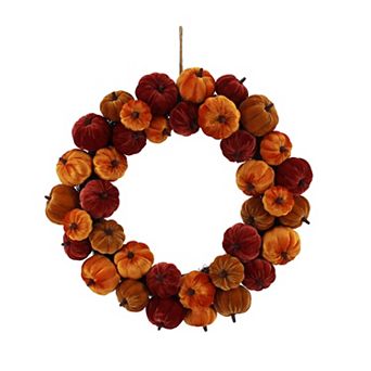 Celebrate Together™ Fall Velvet Artificial Pumpkin Wreath