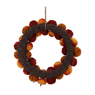 Celebrate Together Fall Velvet Artificial Pumpkin Wreath