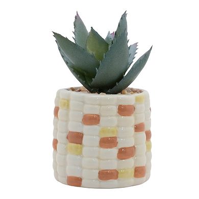 Celebrate Together™ Fall Mini Ceramic Succulent in Fall Corn Design Table Decor
