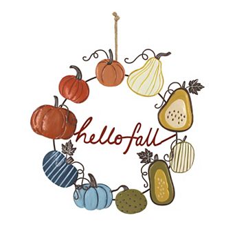 Celebrate Together™ Fall Metal Hello Fall Pumpkins Wreath