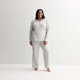 Plus Size Croft & Barrow® Textured Knit Pajama Top & Pajama Bottoms Set