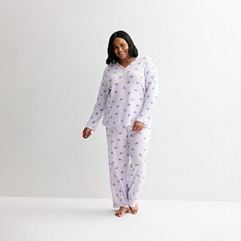 Plus Size Croft & Barrow® Textured Knit Pajama Top & Pajama Bottoms Set