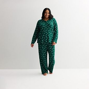 Plus Size Croft & Barrow® Textured Knit Pajama Top & Pajama Bottoms Set