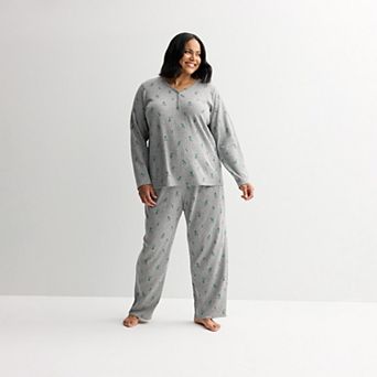 Plus Size Croft & Barrow® Textured Knit Pajama Top & Pajama Bottoms Set