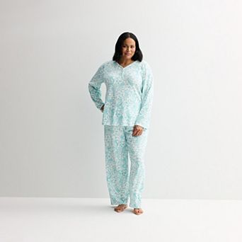 Plus Size Croft & Barrow® Textured Knit Pajama Top & Pajama Bottoms Set