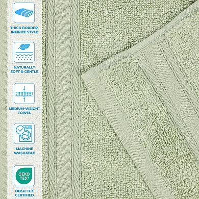 SUPERIOR Belmont Zero Twist Cotton Medium Weight Soft Absorbent 6 Piece Towel Set