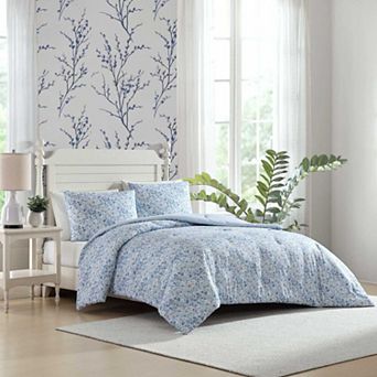 Laura Ashley Quartet Blue Comforter & Sham Set