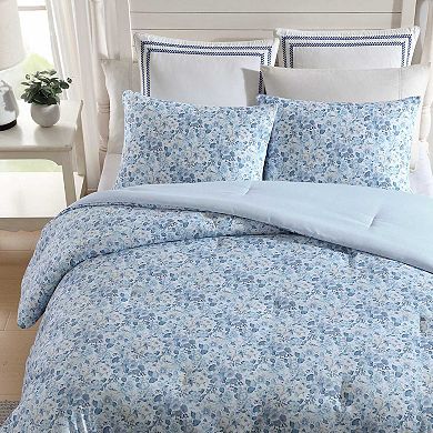 Laura Ashley Quartet Blue Comforter and Sham Set