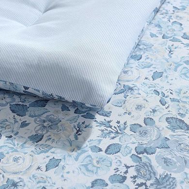 Laura Ashley Quartet Blue Comforter and Sham Set