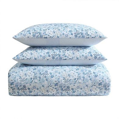 Laura Ashley Quartet Blue Comforter and Sham Set