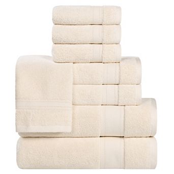 SUPERIOR Belmont Zero Twist Cotton Medium Weight Soft Absorbent 8 pc Towel Set