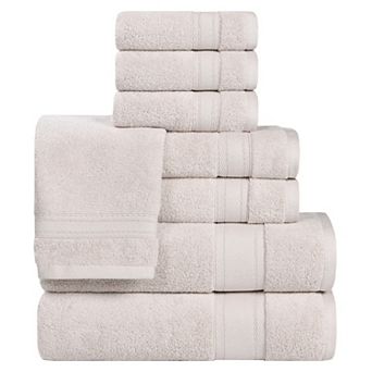 SUPERIOR Belmont Zero Twist Cotton Medium Weight Soft Absorbent 8 pc Towel Set