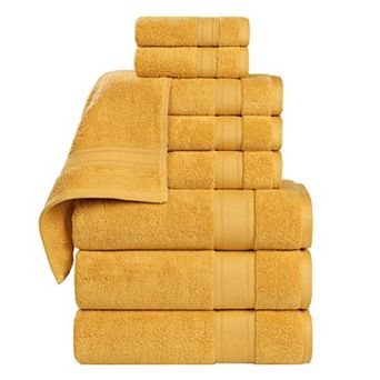 SUPERIOR Belmont Zero Twist Cotton Medium Weight Soft Absorbent 9 pc Towel Set