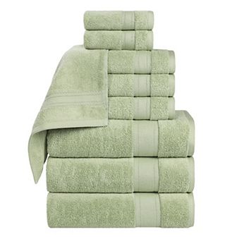SUPERIOR Belmont Zero Twist Cotton Medium Weight Soft Absorbent 9 pc Towel Set