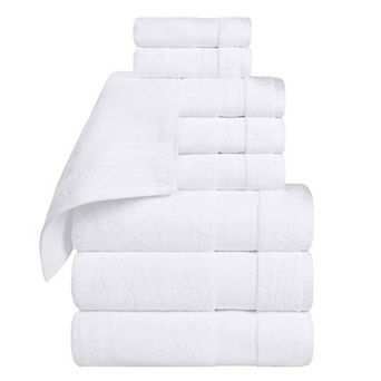 SUPERIOR Belmont Zero Twist Cotton Medium Weight Soft Absorbent 9 pc Towel Set