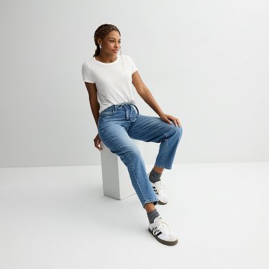 Juniors' SO® Tie Waist Barrel Jeans