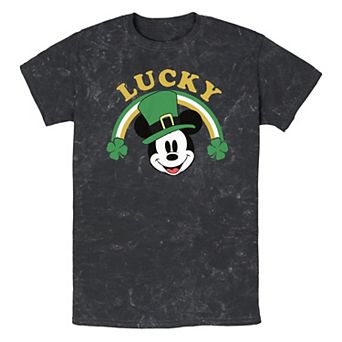 Disney's Mickey Mouse Lucky Irish Mineral Wash Men's Graphic Tee