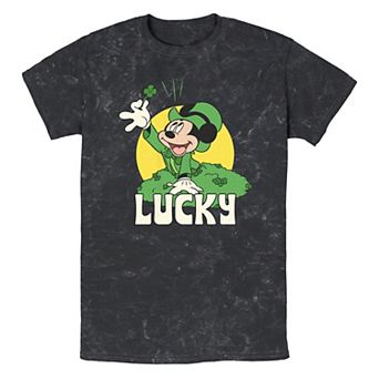 Disney's Mickey Mouse Lucky Mineral Wash Men's Graphic Tee