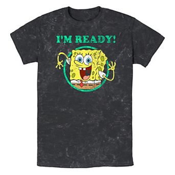 Men's SpongeBob SquarePants I'm Ready! Mineral Wash Graphic Tee
