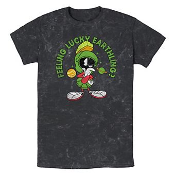 Men's Looney Tunes Marvin Feeling Lucky Earthlings? Mineral Wash Graphic Tee