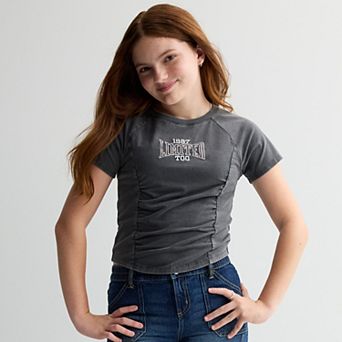 Girls 7-16 Limited Too Front Cinch Graphic Tee