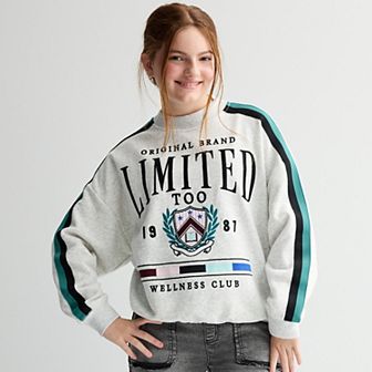 Girls 7-16 Limited Too Arm Taping Fleece Crew