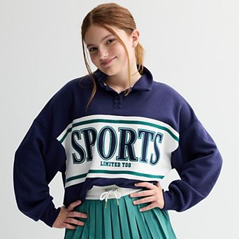 Girls 7-16 Limited Too Polo Fleece Crew Pullover