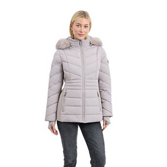 Women's London Fog Short Puffer Coat