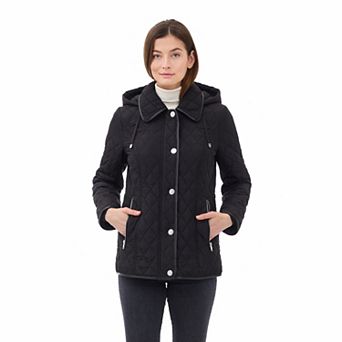 Women's London Fog Hooded Quilted Jacket