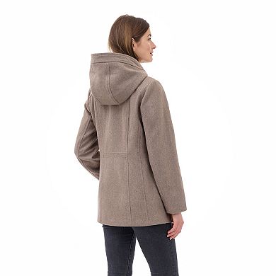 Women's London Fog Hooded Wool Coat