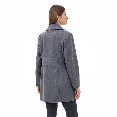 Women's London Fog Double-Breasted Wool Peacoat