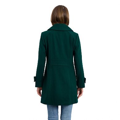 Women's London Fog Single Breasted Wool Blend Coat