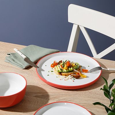 la Cuisine Contemporaine セット Sur La Table Kitchen Essentials Two-Tone Porcelain Dinnerware 16