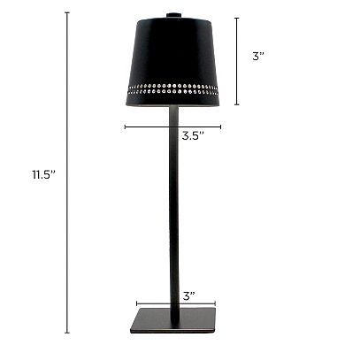 Black Cordless Rechargeable LED Touch Lamp