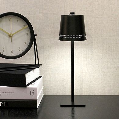 Black Cordless Rechargeable LED Touch Lamp