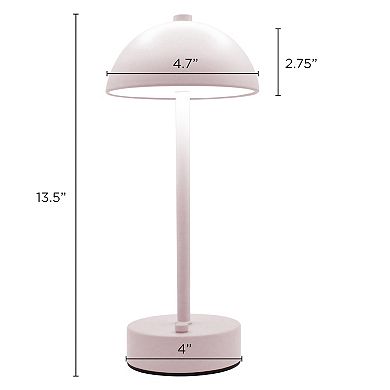 Blush Dome Cordless Rechargeable LED Touch Lamp
