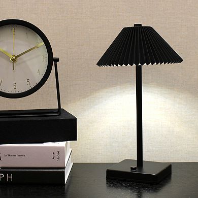 Pleated Shade Cordless LED Touch Lamp
