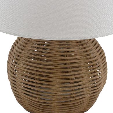 Rattan Accent Lamp with Fabric Shade