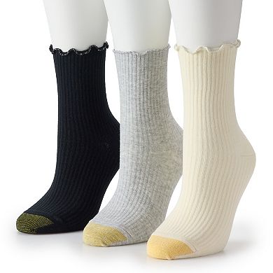 Women's GOLDTOE® 3-Pack Sparkle Lettuce Edge Midi Sock Set