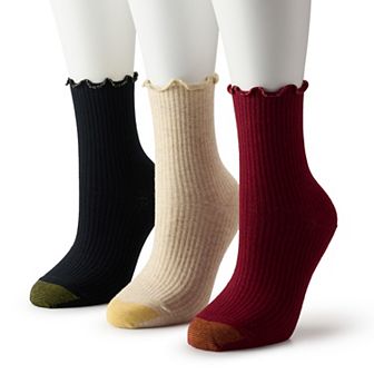 Women's GOLDTOE® 3-Pack Sparkle Lettuce Edge Midi Sock Set