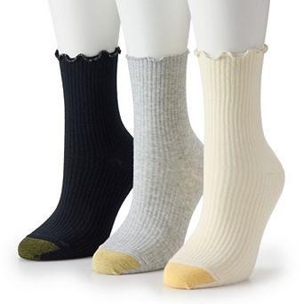 Women's GOLDTOE® 3-Pack Sparkle Lettuce Edge Midi Sock Set