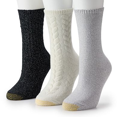Women's GOLDTOE® 3-Pack Chunky Cable Crew Sock Set