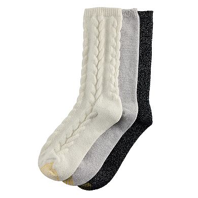 Women's GOLDTOE® 3-Pack Chunky Cable Crew Sock Set