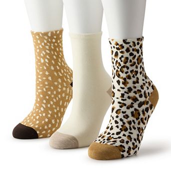 Women's GOLDTOE® 3 pk Animal Print Crew Socks