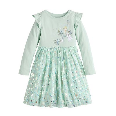 chinese dress ladies Posh Peanut Girl's Disney Frozen Elsa Tulle Dress in Blue, 5 Toddler-6 Toddler, Viscose from Bamboo main image 1