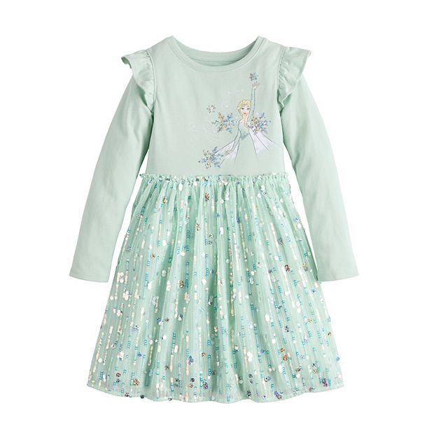 white christmas dresses Disney Frozen Girls Long Sleeve Dress | 100% Cotton | Elsa & Anna main image 1